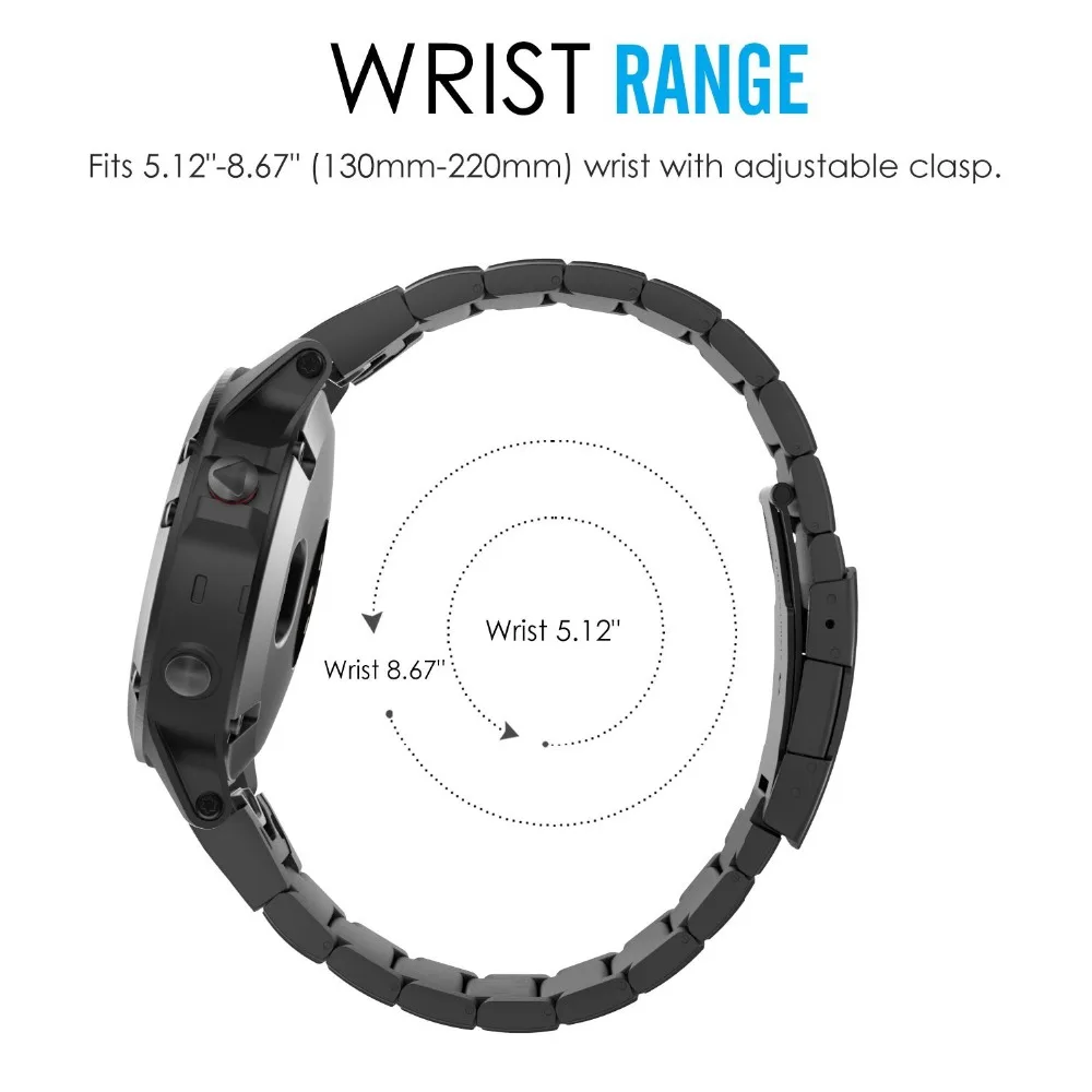 Ремешок для часов из нержавеющей стали 20 мм 22 26 Garmin Fenix 5 5X 5S классический быстрая