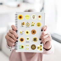 50pcsset diy decor scrapbook sunflower flower floral cartoon butterfly stickers for journal stationery stickers kids gift