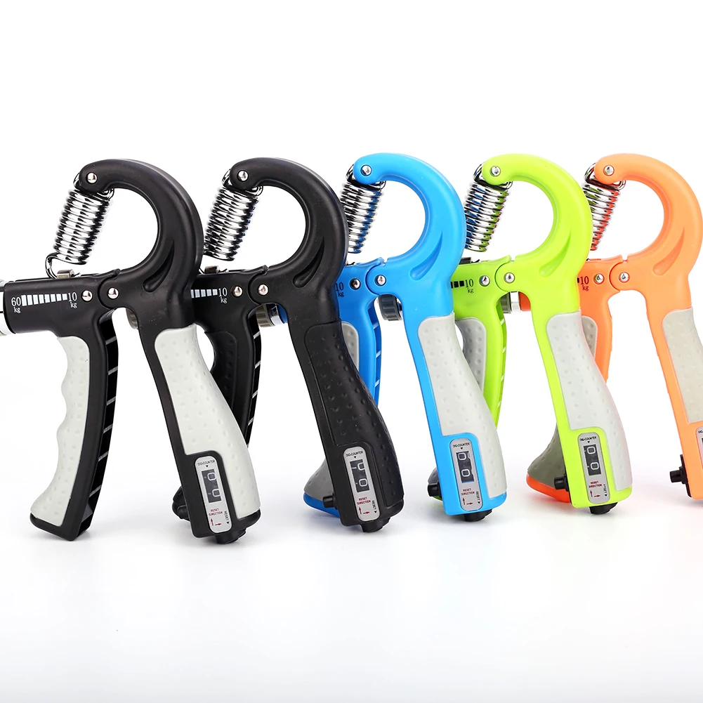 

R-Shape Adjustable Hand Grip Sports Strength Countable Exercise Strengthener Gripper Spring Finger Pinch Carpal Expander