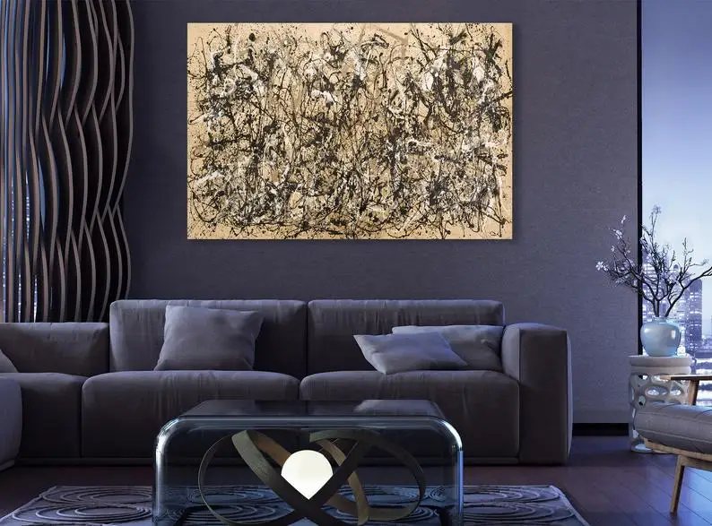 

Осенняя ритмичная абстрактная картина CanvasArt, Декор, Настенная или рулонная памятная абстрактная картина маслом, абстрактная Современная