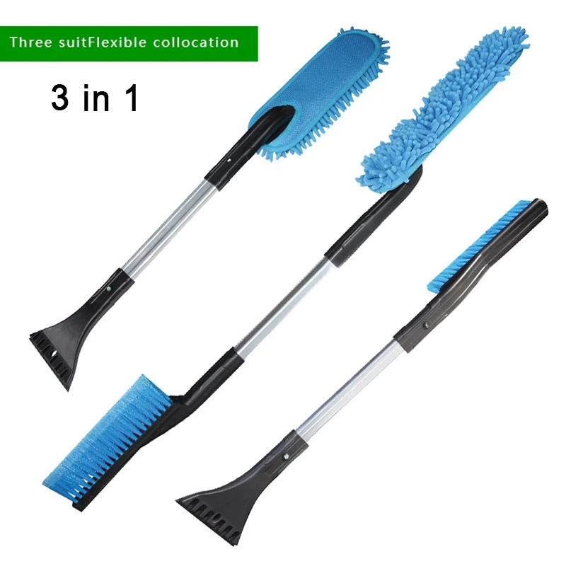 

3-in-1 Extendable Snow Shovel Ice Scraper Snow Brush Water Remover For Car Auto SUV Frost Windshield Cleaner Winter Tool Window