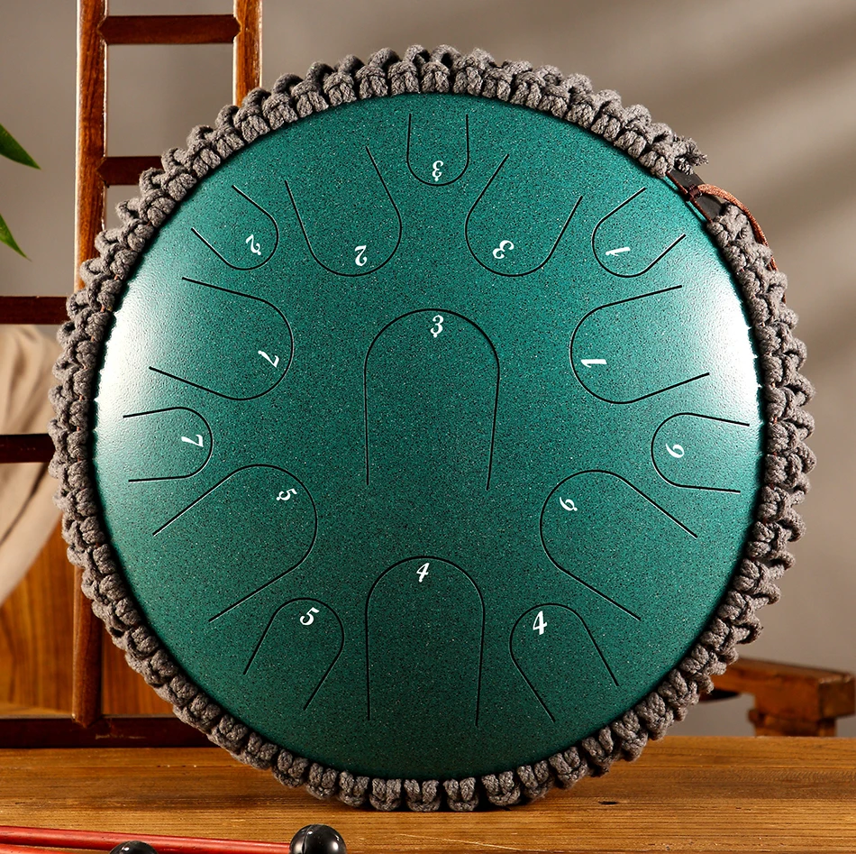 

Steel Tongue Drum 13 inch 15 tone Drum Handheld Tank Drum Percussion Instrument Yoga Meditation Beginner Music Lovers Gift