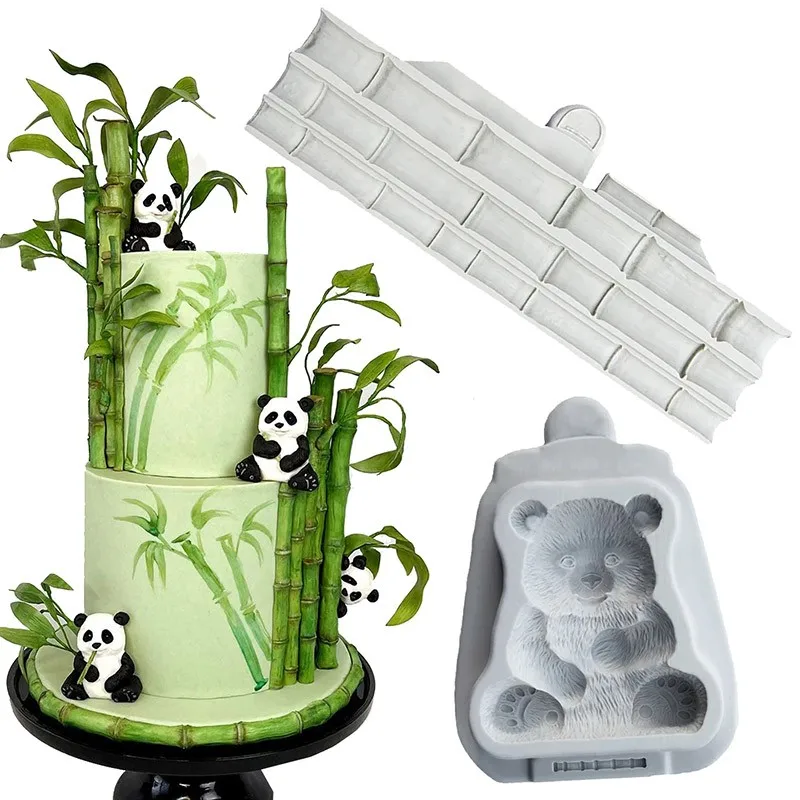 

Bamboo Panda Silicone Mold Fondant Cake Decoration DIY Chocolate Baking Mold Sugarcraft Chocolate Baking Tools Kitchen Bakeware