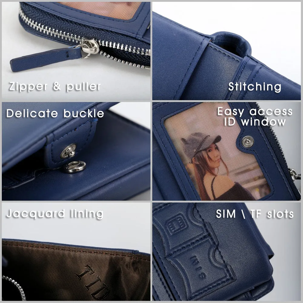 Tiding мужской кошелек из натуральной кожи с монетницей на молнии маленький зажимом