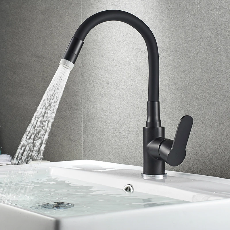 Черный кран латунный для раковины ванная комната смеситель душа ванной белый