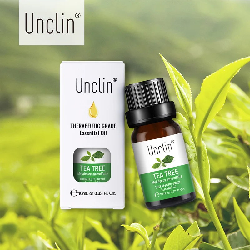 Unclin 10 мл массаж чайного дерева Чистое Эфирное Масло Лаванда Роза перечная мята