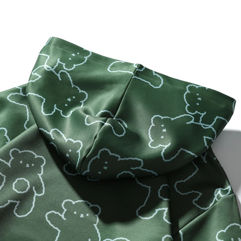 

3D Bear Print Hooded Hoodies Men Women Streetwear Kangaroo Pocket Pullover Couples Clothes Casual Loose Tracksuits Men Oversized