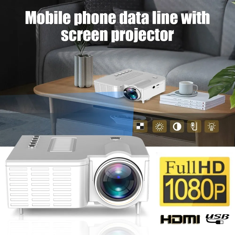 

PortableUC28CB LED Mini Projector 1920*1080P Support resolution HDMI USB Audio Portable Proyector Home Cinema Media Video player
