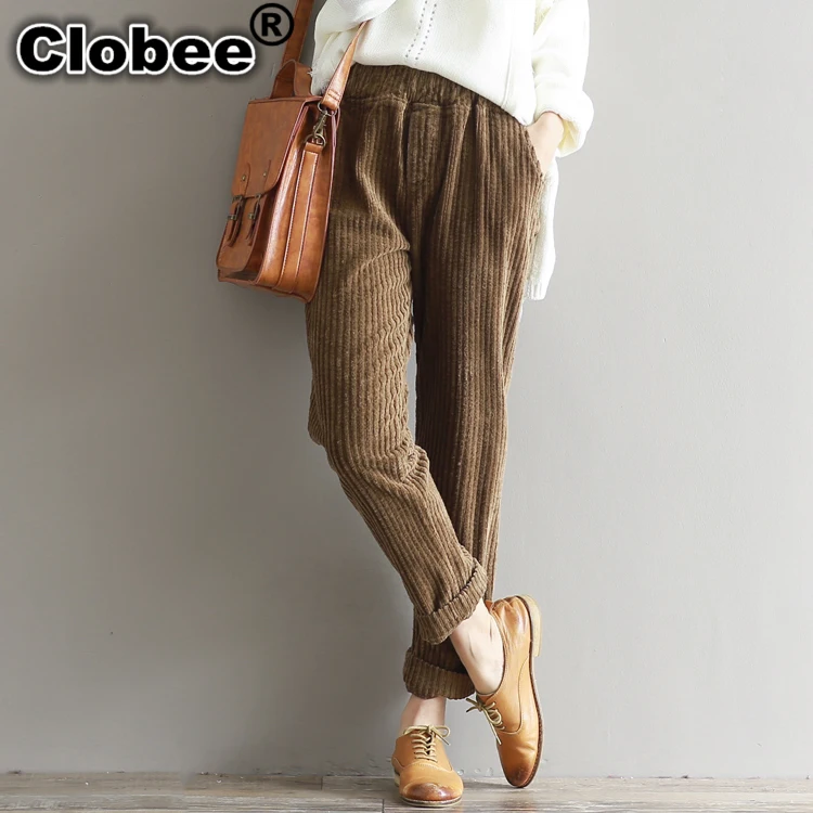 2019 осень и зима Новое искусство Ретро эластичная талия утолщение свободные