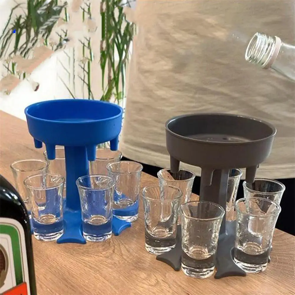 

6 Shot Glass Dispenser Holder Caddy Liquor Dispenser Portable Dispenser Party Gifts Bar Accessory Drinking Games Glass Dispenser