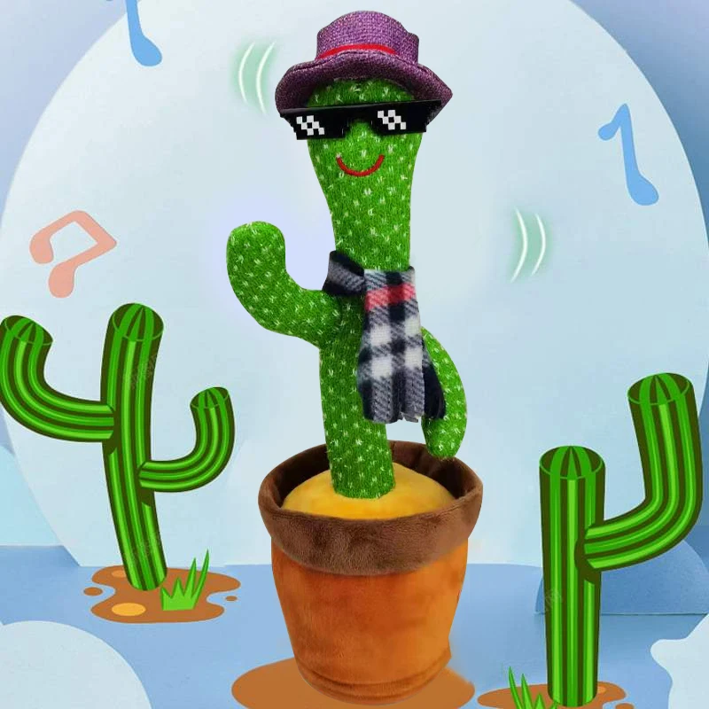 Funny Dancing Cactus Electron Plush talking cactus Songs And Luminous Plant Cactus Twist Dancing Toy Decor For Children Baby