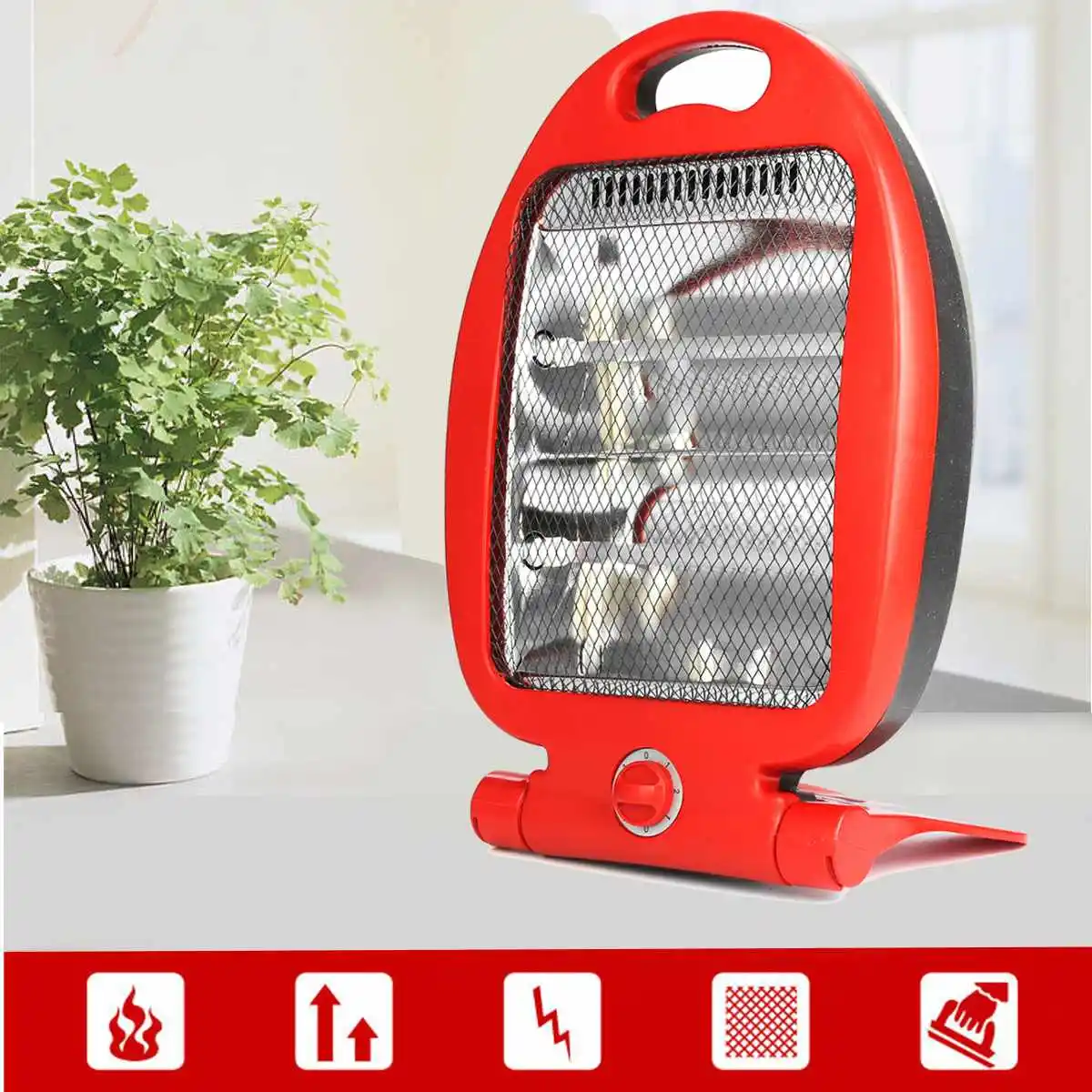 

800W Adjustable Portable Electric Heaters Home Room Floor Desk Electric Fan Heater Warmer Hot Winter Electromechanical Heater