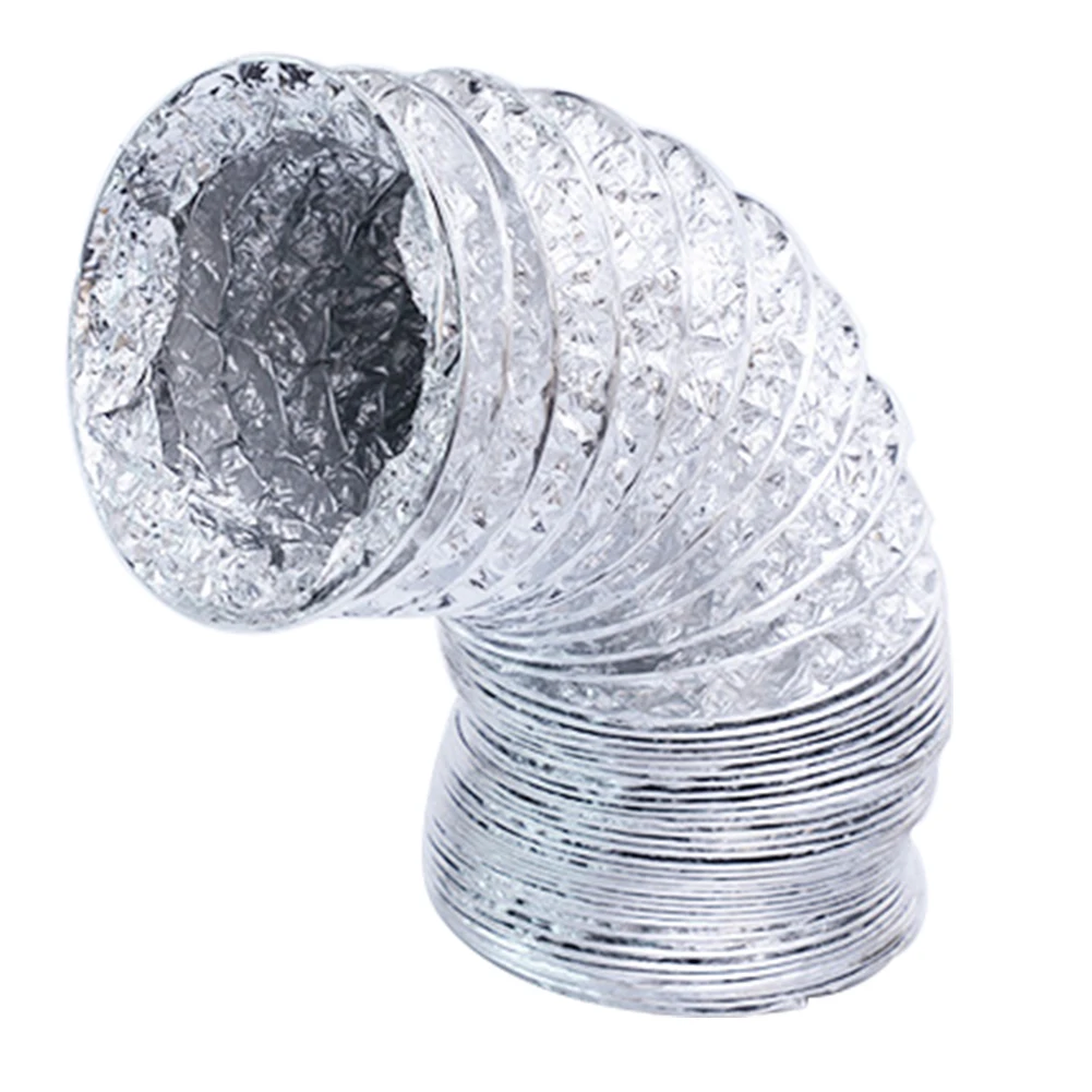 

Air Pipe Dryer Vent Hose 2 Clamps Included Non-Insulated Air Conditioning Aluminum Foil Ducting For HVAC Ventilation