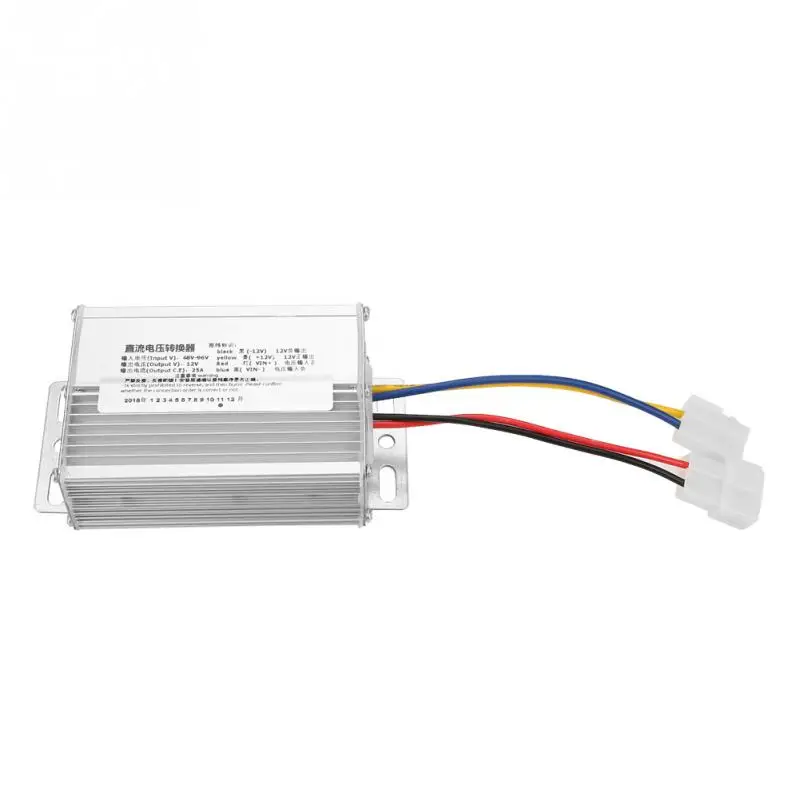 

48V-96V to 12V 25A DC Converter Step-Down Power Supply Module (blue and black lines can be connected in parallel)