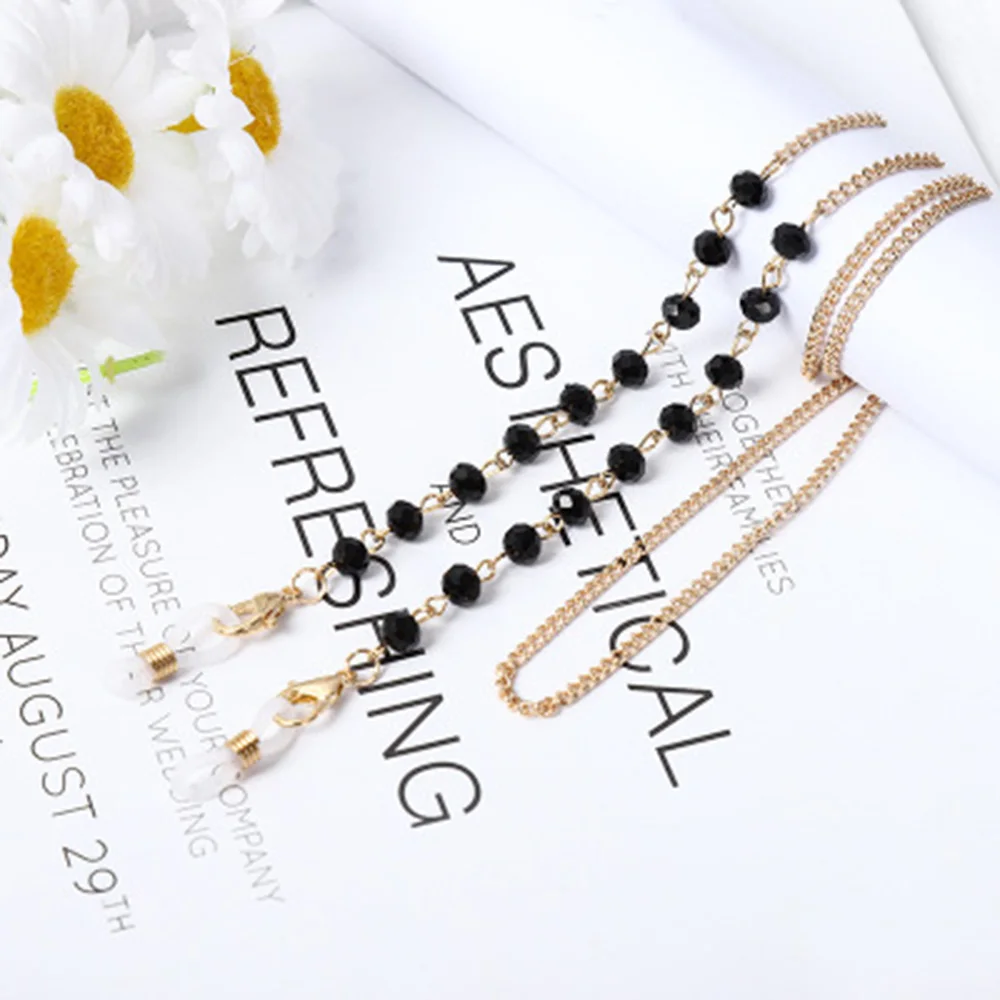 

Crystal Colored Beaded Glasses Chains For Women Face Mask Lanyard Anti Slip Reading Eyeglass Sunglasses Strap Cord