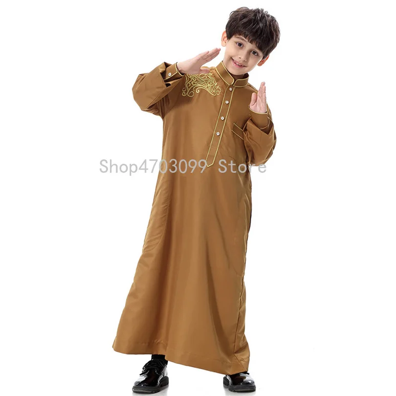 Детское хлопковое арабское платье abaya для мужчин Детская одежда в исламском
