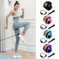 3pcs elastic d ring ankle strap cuffs with resistance band door anchor leg hip training workout exercises fitness equipment