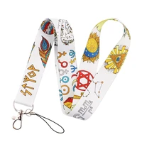 fd0699 egyptian celestial body keychains accessory mobile phone usb id badge holder keys strap tag neck lanyard for friend gift