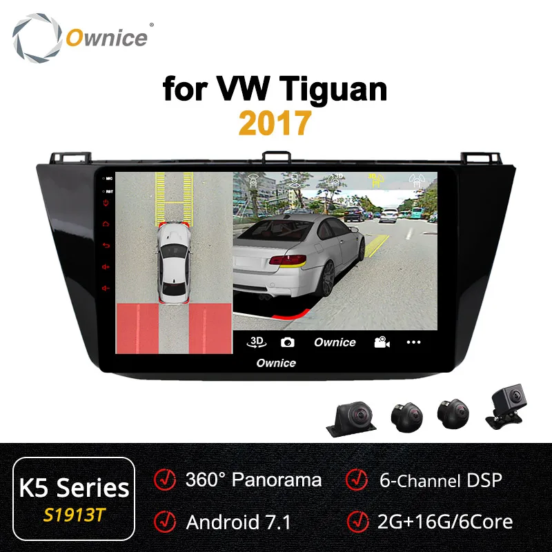 Ownice 10," 4G+ 64G 360 панорама Android 9,0 octa 8core автомобильный dvd gps навигации k3 k5 k6 для VW tiguan DSP 4 аппарат не привязан к оператору сотовой связи SPDIF DAB - Цвет: S1913 K5