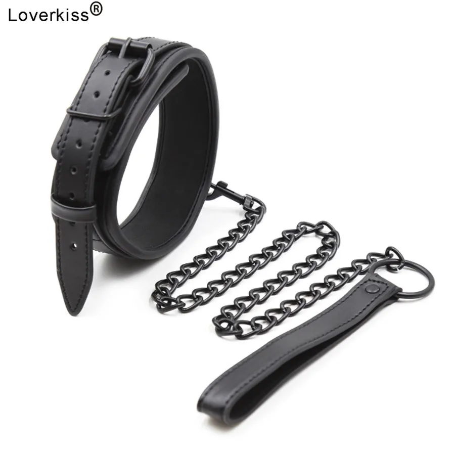 Ошейник из искусственной кожи для БДСМ бондажа ошейник взрослых секс игрушки