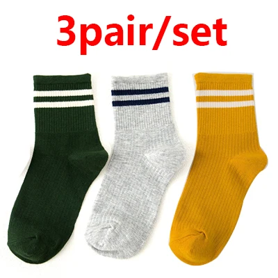 3pairs K 3 пары модных новых осенне-зимних женских Хлопковых Носков короткие носки до щиколотки Теплые повседневные однотонные/Полосатые/красные милые носки с сердечками - Цвет: 3pairs K
