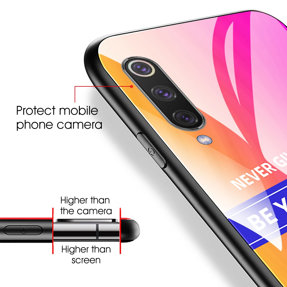 Цветной стеклянный чехол для телефона Xiaomi Mi CC9 CC9E 9T Pro Quotes закаленное стекло 9 SE A3