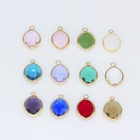 Оптовая продажа, подвески в форме листа 12P, кварцевый кристалл, опал, синий, фиолетовый кулон по месяцу рождения, для ожерелья, браслета, сделай сам, соединители для ювелирных изделий