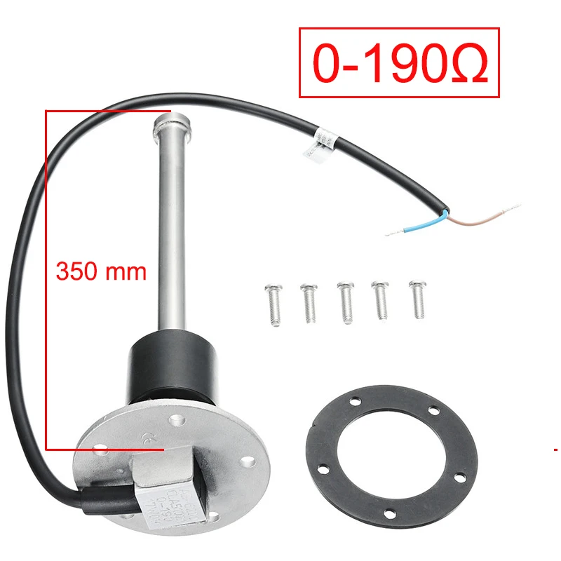 350mm 0-190ohm Датчик уровня воды из нержавеющей стали, датчик уровня жидкого топлива, переключатель, лодка, отправитель, блок, морской, 0~ 190 Ом, 5 отверстий, 300 мм, 350 мм, 400 мм, 450 мм - Color: 350mm 0-190ohm