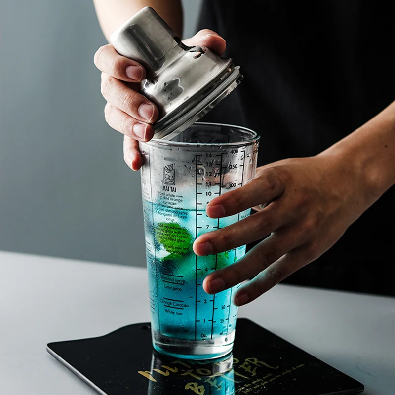 

Ocktail Shaker Wine Mixer For Bar Party Bartender Tools Bar Accessories With Scale Shaker Snow Grams Cup Shaker Glass With Scale