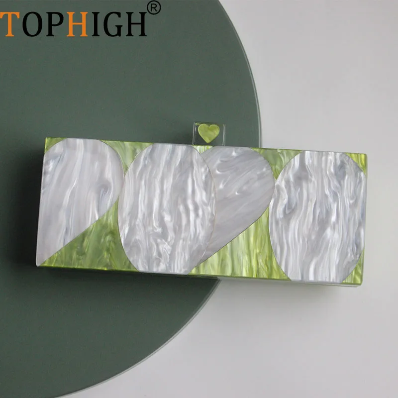 

Вечерний акриловый модный клатч TOPHIGH для женщин, Сумочка через плечо, вечерняя сумка для спортивных мероприятий, Сумка с цепочкой и ремешком для стадиона