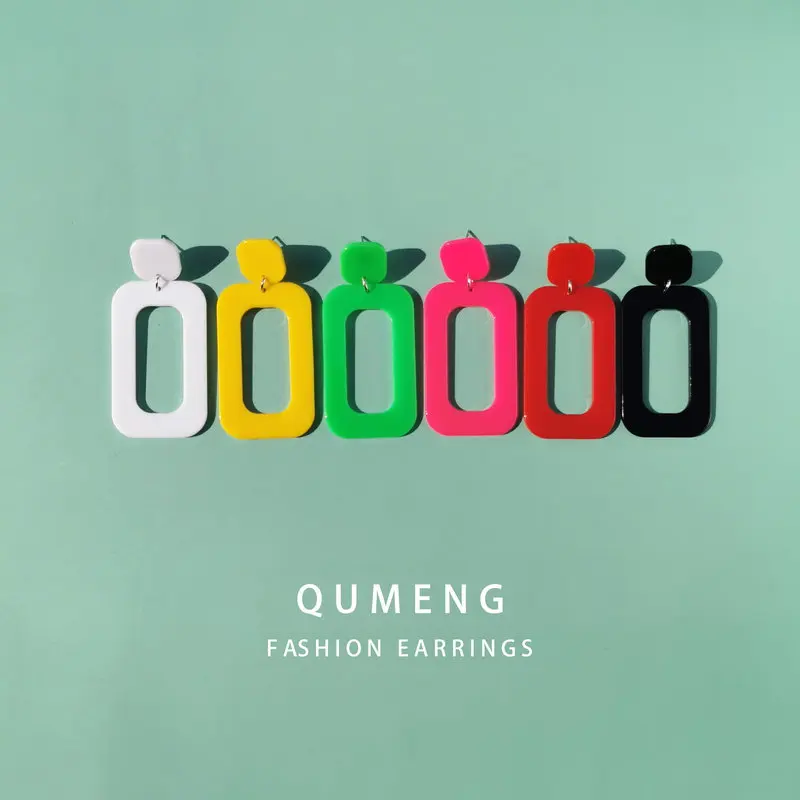 Фото QUMENG европейские и американские геометрические винтажные длинные серьги QUMENG европейские и американские геометрические винтажные длинные серьги