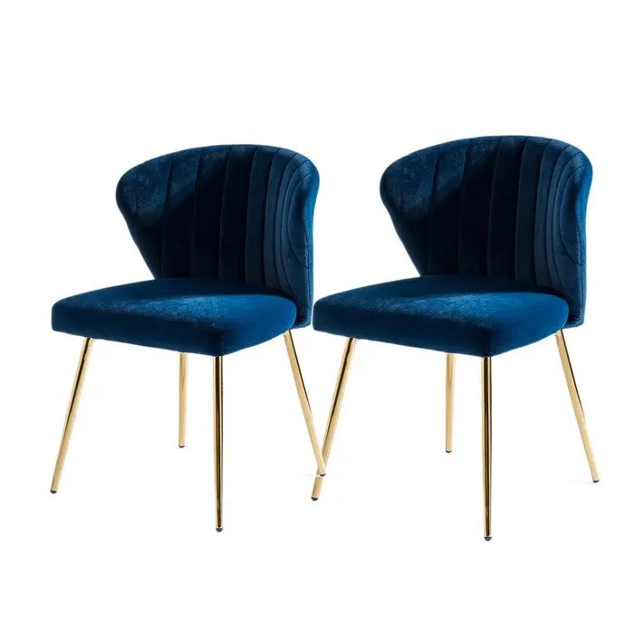 

Stainless Steel Leg Upholstery Velvet Fabric Accent Side Chair Dining Chair