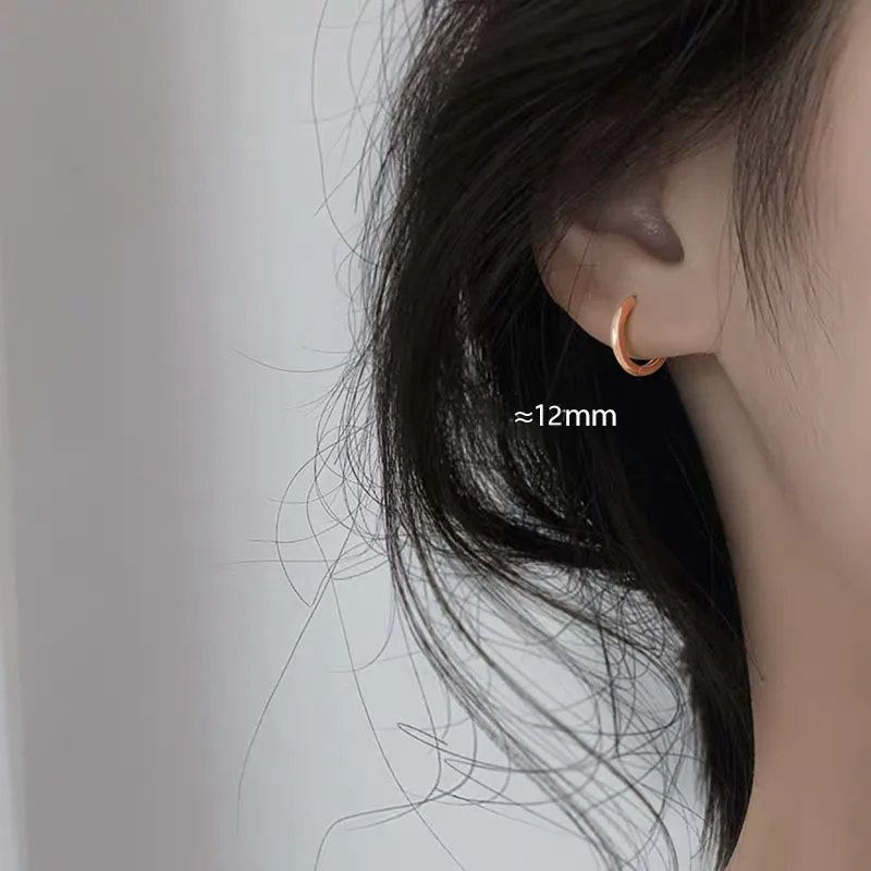 

Earrings 925 Sterling Silver 1 Pair Minimalist Huggie Hoop Earrings For Women Gold Tiny Round Earrings 6mm/8mm/10mm/12mm/15mm