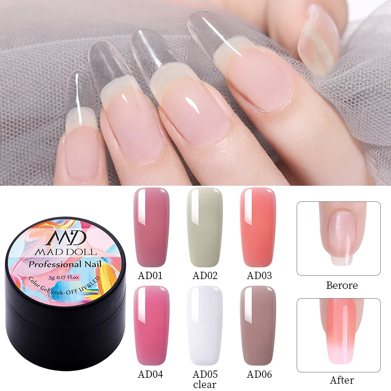 MAD DOLL полиудлинительные Гелевые наборы для дизайна ногтей Французский