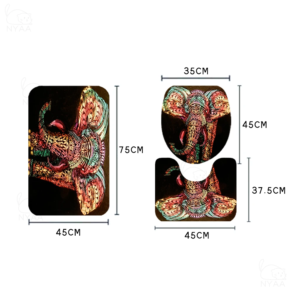 4 в 1 Ванная комната комплект 180*180 см душ Шторы Нескользящие коврики для ванной