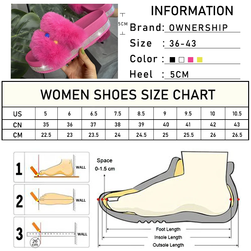 INS/женские шлепанцы на меху со стразами 2020 Женская обувь толстой подошве