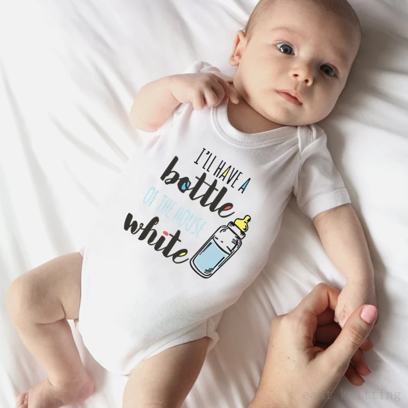 2020 комбинезон для новорожденных девочек и мальчиков с изображением бутылки дома