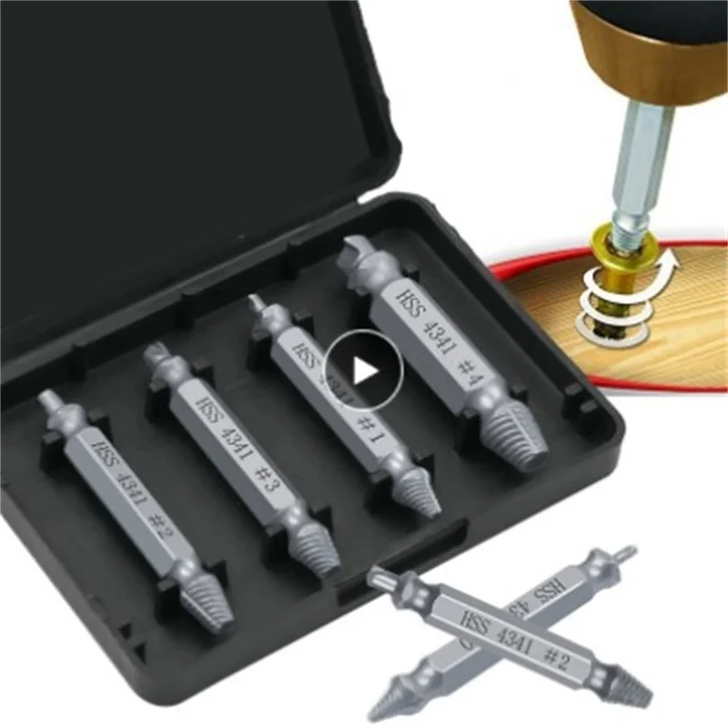 

6pcs Damaged Screw Extractor Drill Bit Set Stripped Broken Screw Bolt Remover Extractor Easily Take Out Demolition Drill Tools