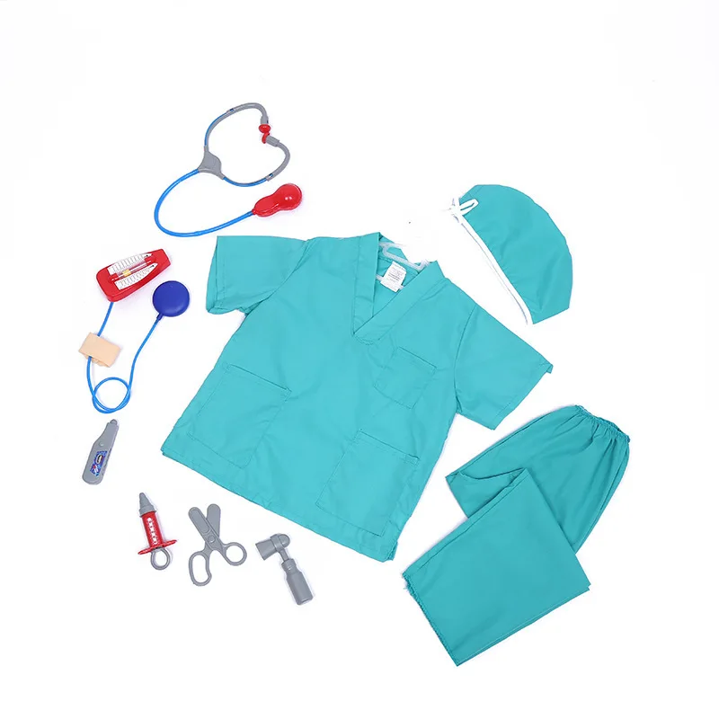 Костюмы на Хэллоуин для мальчиков и девочек хирургическая одежда костюм Доктора