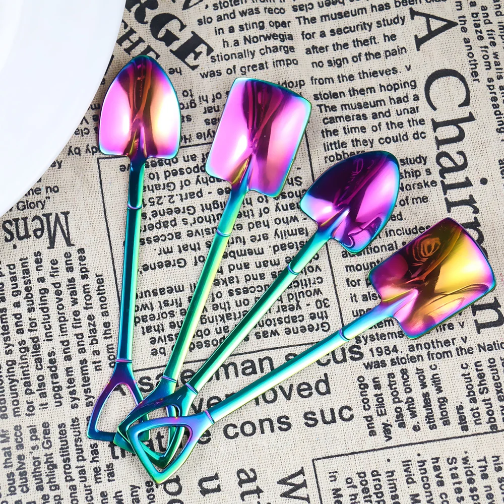 Красочная кофейная ложка-Лопатка из нержавеющей стали в форме мороженого ложка c