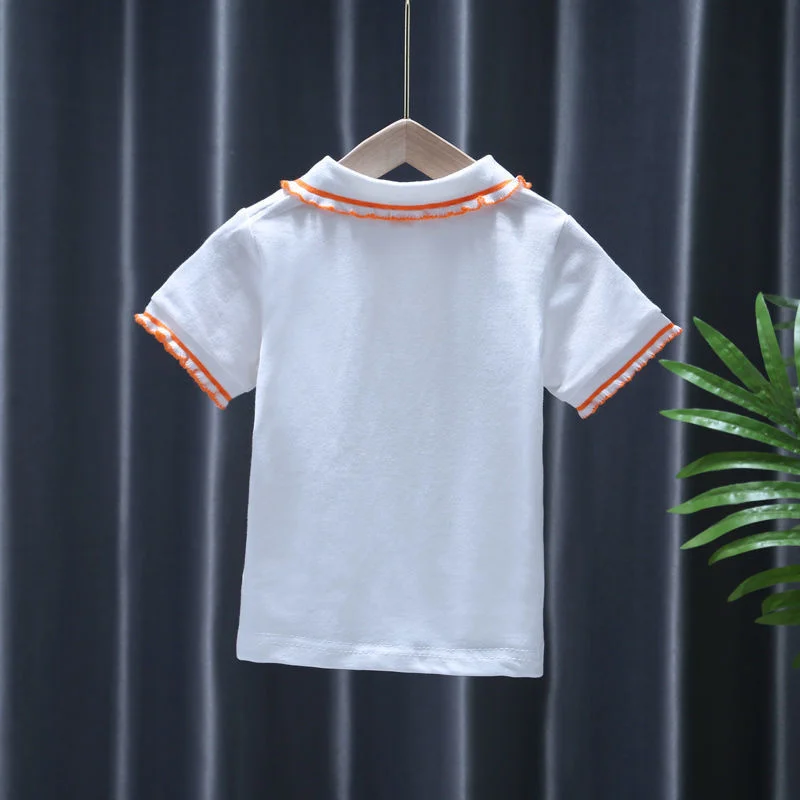 

Girls' Clothing Baby Baby Children Korean Short Sleeve Polo Collar Casual T-shirt Top 2021 Summer New