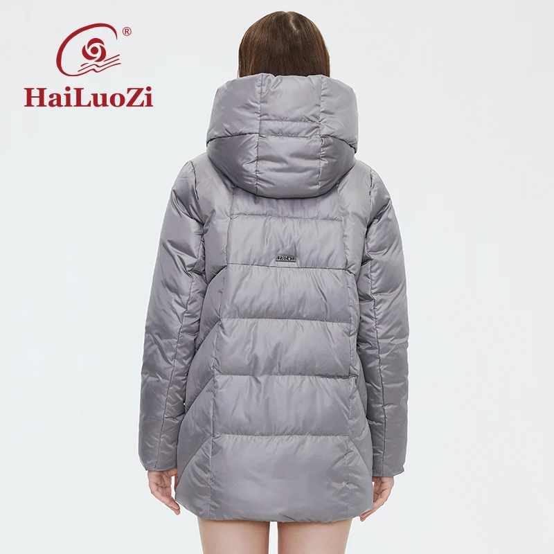 HaiLuoZi 2021 зимнее пальто для женщин короткая модная женская куртка однотонная