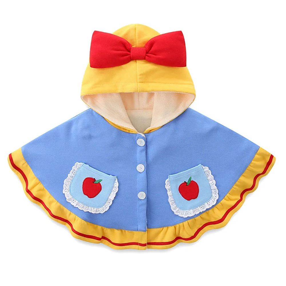 

Autumn and Winter Newborn Baby Clothes New Hooded Girls Cute Cotton Plus Velvet Coat For Infant Toddler Outerwear Cloak 0-4Y