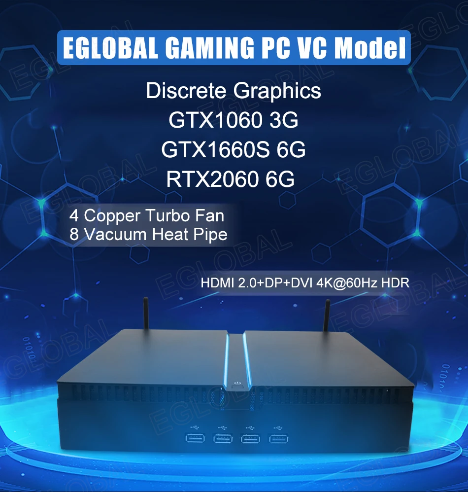 EGLOBAL Intel i3 i5 i7 i9 обработчик ВК игровой компьютер поддержка 8th 9th 9900 9700 9600 с Тип-C GTX1060