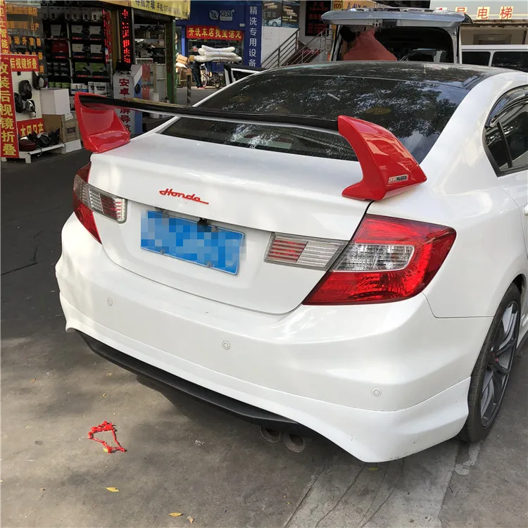 Спойлер заднего крыла автомобиля из АБС пластика для Civic 2012 2014 Honda FD2|Спойлеры и