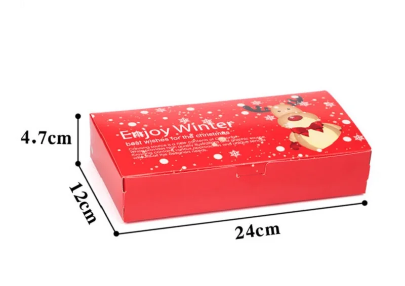 24X12X4.5cm 16*16*8 см, Подарочная коробка с милым Санта-Клаусом, вечерние принадлежности, Подарочная коробка с рождеством, Рождественское украшение, Упаковка конфет, подарки для детей - Цвет: 24X12X4.5cm