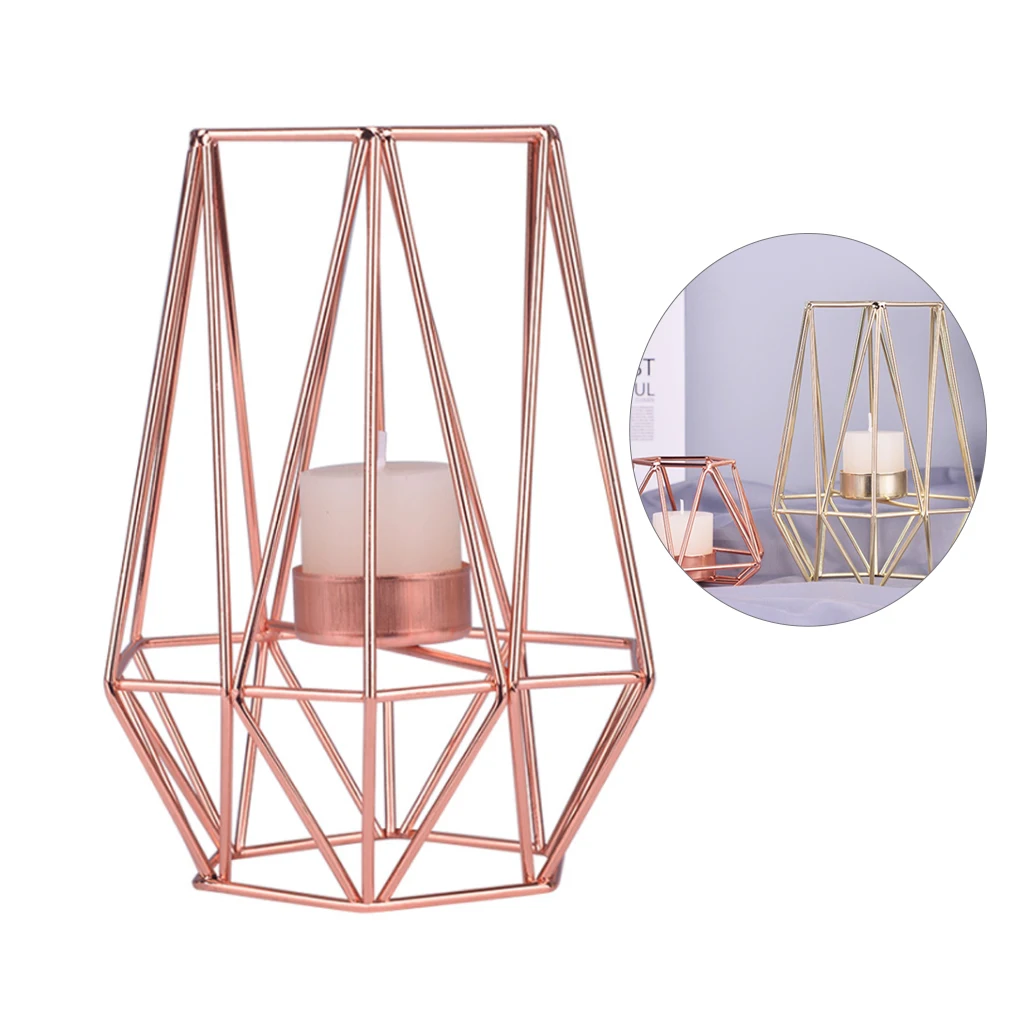 Металлические подсвечники цвета розового золота модный скандинавский