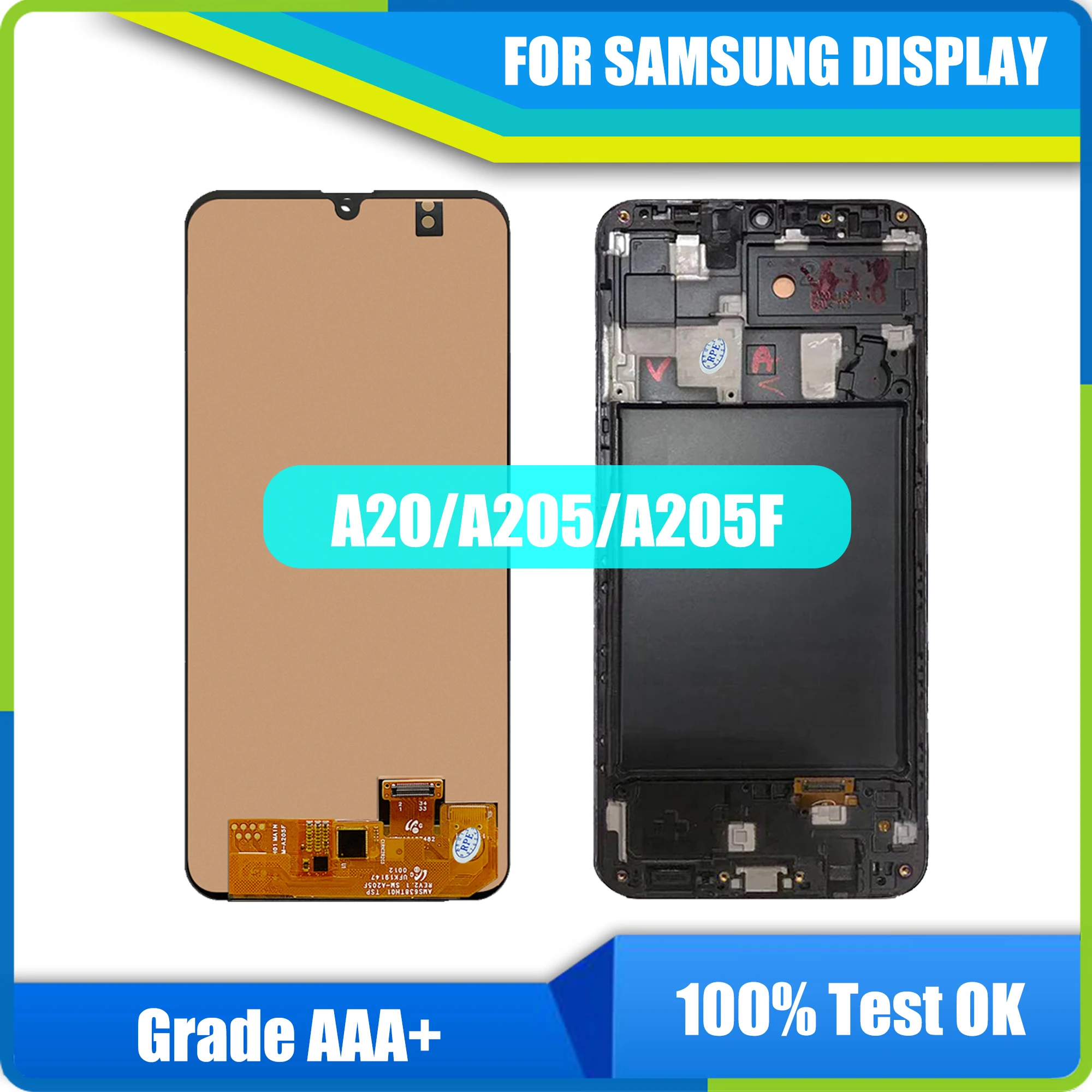 

Оригинальный ЖК-дисплей 6,4 дюйма для Samsung Galaxy A20 A205 SM-A205F, сменный ЖК-экран для Samsung A20 A205 A205F, дисплей