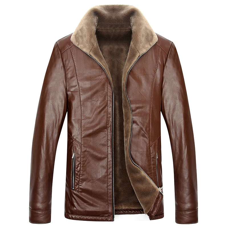 

Pop Plus Size 8XL 6XL 6XL 5XL Warm Winter Sheepskin Men Leather Jacket Men Leisure Coat Men Fur Lining Jackets Outerwear Parka
