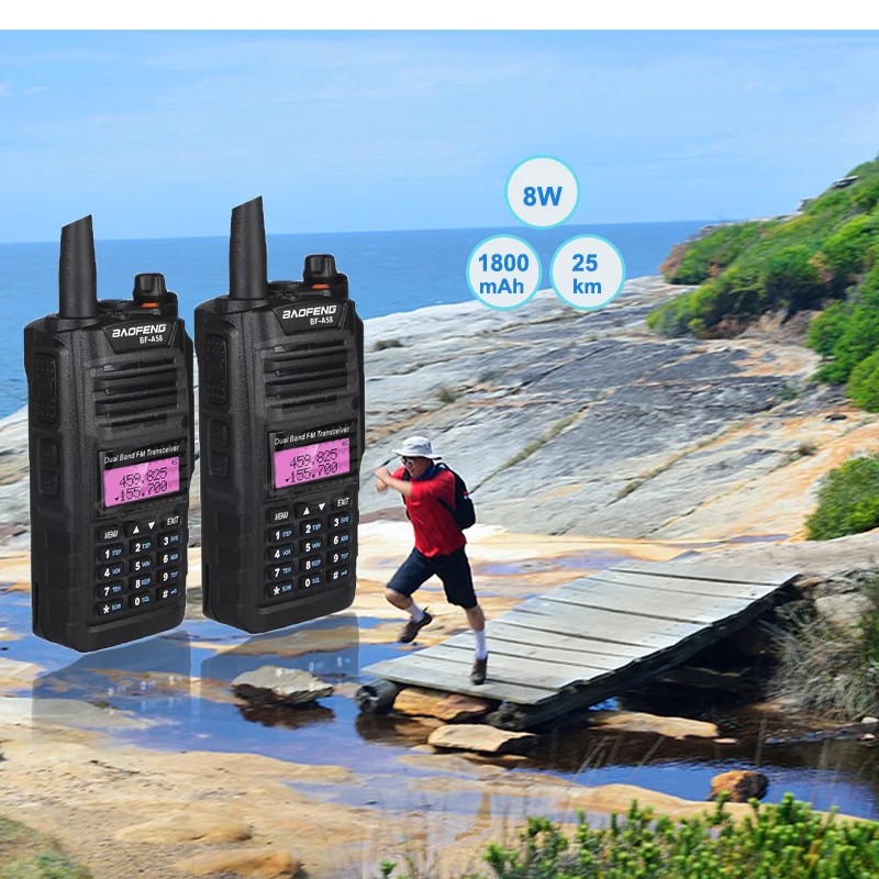 

Hot Sale Baofeng BF-A58 Waterproof IP67 Walkie Talkie High Power CB Ham 50 20 KM Long Range A58 portable Two Way Radio hunting
